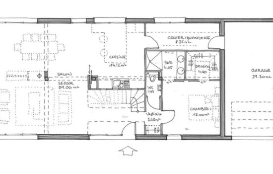 Plan maison moderne rdc 110m2