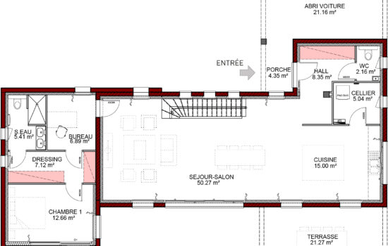 plan Maison contemporaine Béarn 162