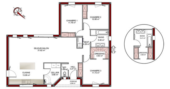 Maison avec terrain Maignaut-tauzia  (Gers 32)