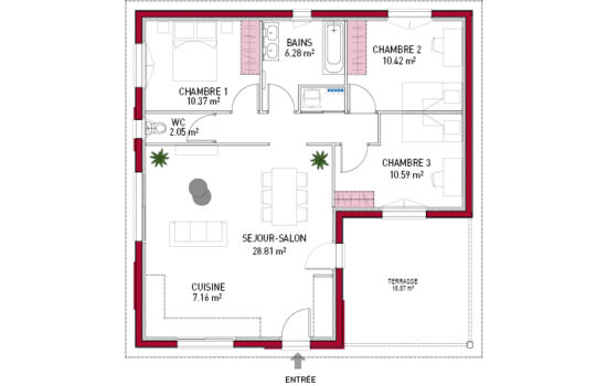 Plan de maison plain pied