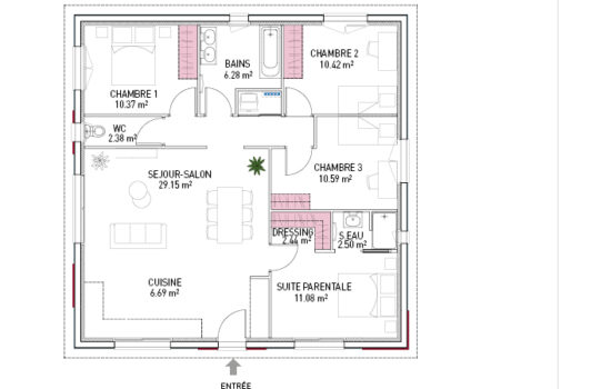 Plan maison plain pied